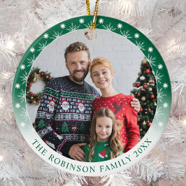 Neue moderne, doppelseitige Schneeflocken mit zwei Keramik Ornament