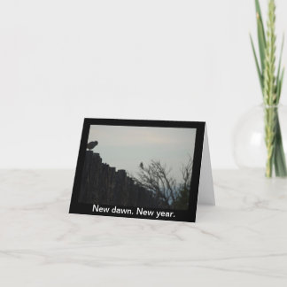 Neue Morgendämmerung. Neujahr. Feiertagskarte