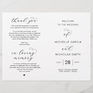 Neue Mr. und Mrs., Foldable Wedding Programs