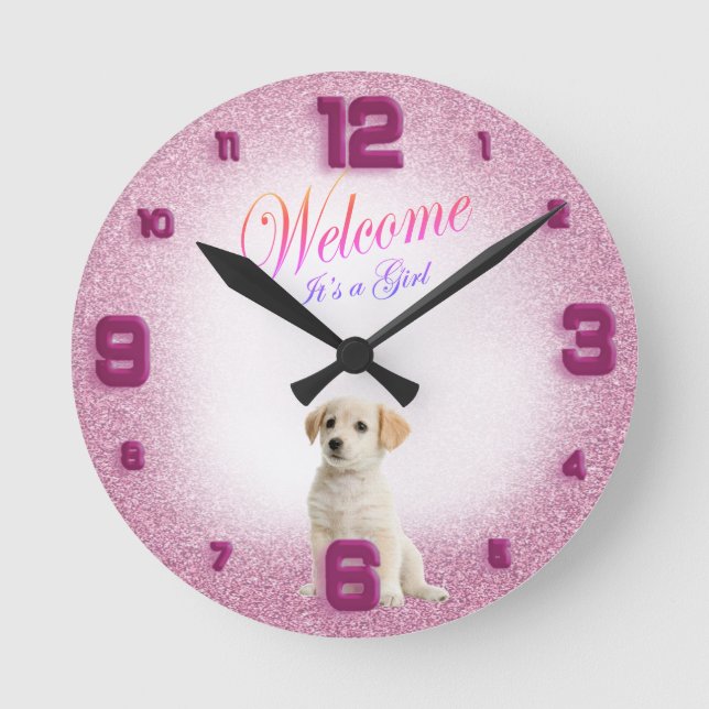 Neue Mutter Baby Dusche Geschenk Baby Runde Wanduhr (Vorderseite)