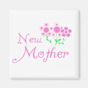 Neue Mütter Rosa Blume T - Shirt und Geschenke Magnet