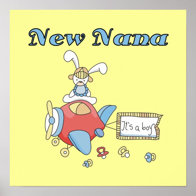 Neue Nana von Boy Airplane Geschenke Poster (Vorne)