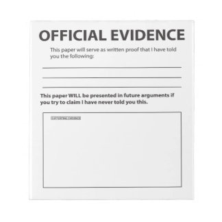 Neue Offizielle Beweise Funny Notepad Notizblock