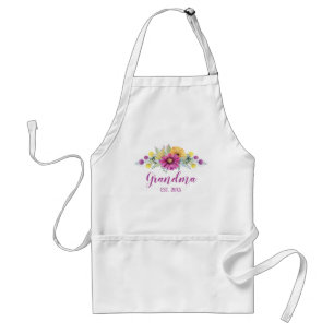 Neue Oma Elegante Blumen   Rosa Gelbe Daisy Schürze