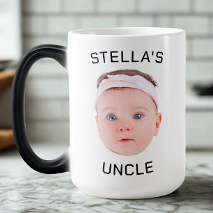 Neue Onkel-Geschenke-Tasse, Custom Baby-Face-Foto- Verwandlungstasse