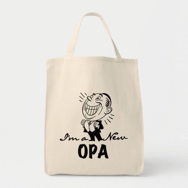 Neue Opa-T - Shirt und Geschenke lächeln Tragetasche (Vorne)