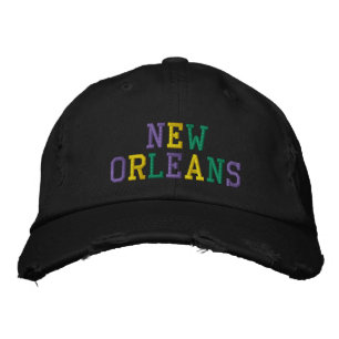 NEUE ORLEANS Lila goldgrünes Schwarz erschüttert Bestickte Baseballkappe
