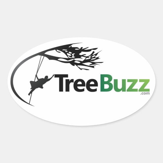 Neue Oval-Aufkleber mit TreeBuzz-Logo Ovaler Aufkleber (Vorderseite)