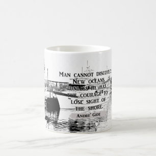 Neue Ozeane entdecken — Andre Gide Zitat - Tasse