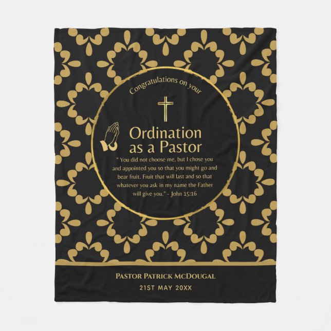 NEUE PASTOR-Ordination - Neuer, benutzerdefinierte Fleecedecke (Vorderseite)