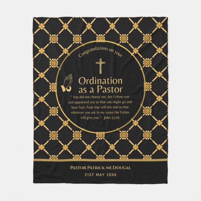 NEUE PASTOR-Ordination - Neuer, benutzerdefinierte Fleecedecke (Vorderseite)