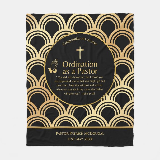 NEUE PASTOR-Ordination - Neuer, benutzerdefinierte Fleecedecke (Vorderseite)