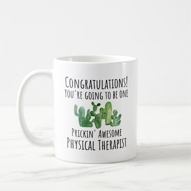 Neue Physiotherapeutin gibt Kaffeepause-Tasse Kaffeetasse (Links)