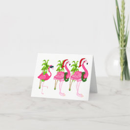 Neue Pink Flamingo Weihnachtskarten Feiertagskarte