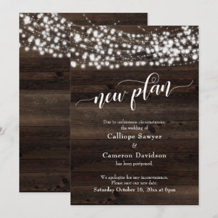 Neue Plan Wood & Lights Hochzeitskarte aufgeschobe Einladung