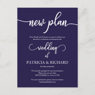 Neue Planung Aufgeschobene Hochzeitsankündigung Na Postkarte