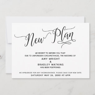 Neue Planung verschiebt Hochzeitsankündigung Einladung