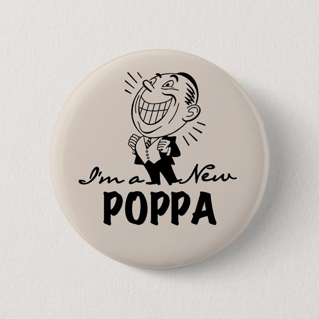 Neue Poppa-T - Shirt und Geschenke lächeln Button (Vorderseite)