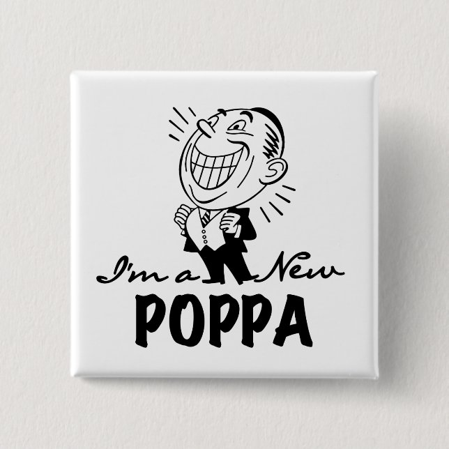 Neue Poppa-T - Shirt und Geschenke lächeln Button (Vorderseite)