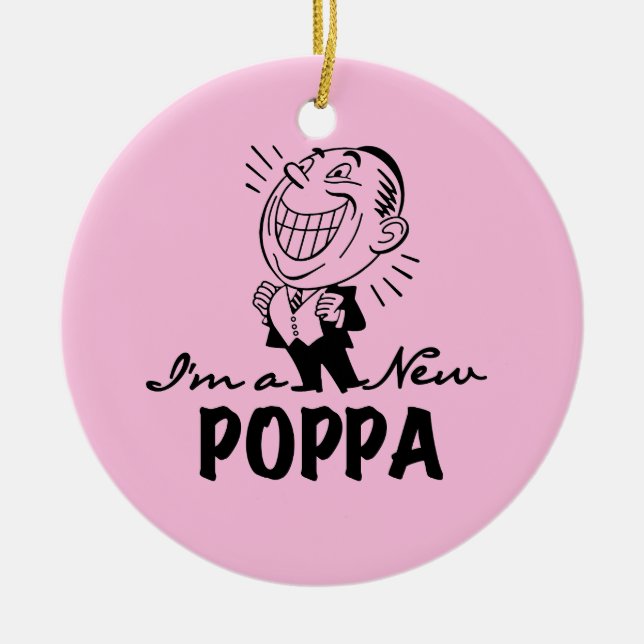 Neue Poppa-T - Shirt und Geschenke lächeln Keramikornament (Vorne)