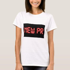Neue PR Running-Meilenstein-Rot-Neon-Digital-Effek T-Shirt