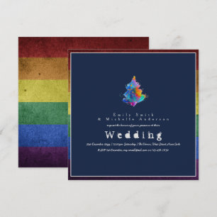 NEUE Rainbow Christmas Tree LGBT Pride Gay Wedding Einladung