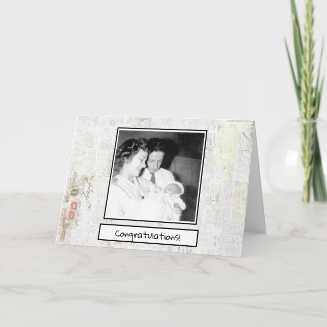 Neue Retro-Fotokarte für Baby Karte (Vorderseite)