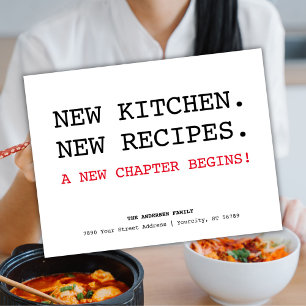 Neue Rezepte Adresse Einfache Minimalistische Bewe Ankündigungspostkarte