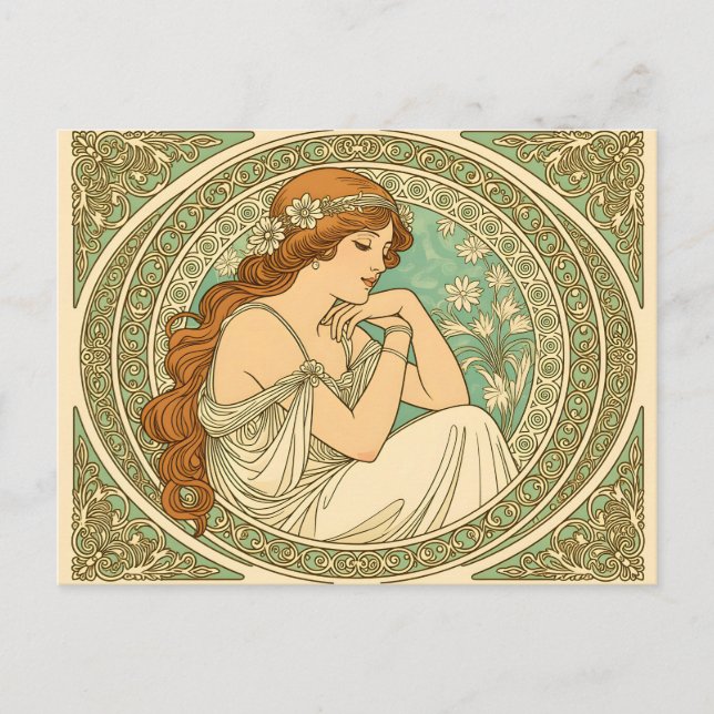 Neue romantische Kunst White Flowers Postkarte (Vorderseite)