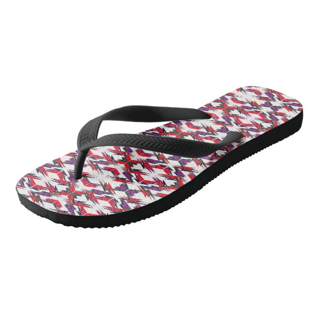 neue romantische rote, einfache Textur Donner lila Flip Flops (Schrägansicht)
