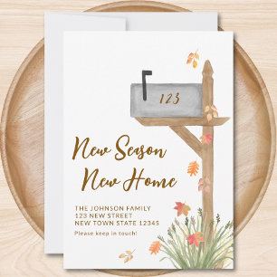 Neue Saison Neue Zuhause Herbst Mailbox Moving Ankündigung