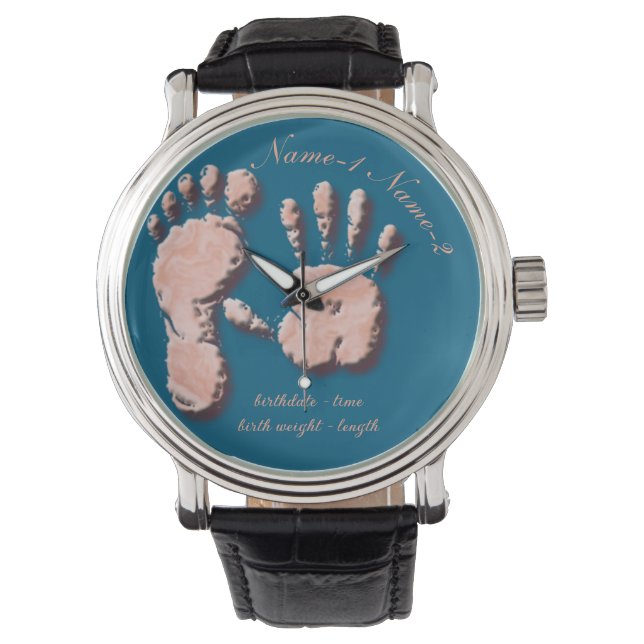 Neue Säugling-Hand-Fußabdruck Armbanduhr (Vorderseite)