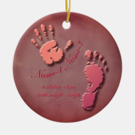 Neue Säugling-Hand-Fußabdruck Keramik Ornament