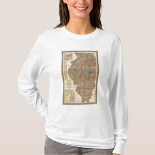 Neue Schnittkarte des Staat von Illinois 2 T-Shirt