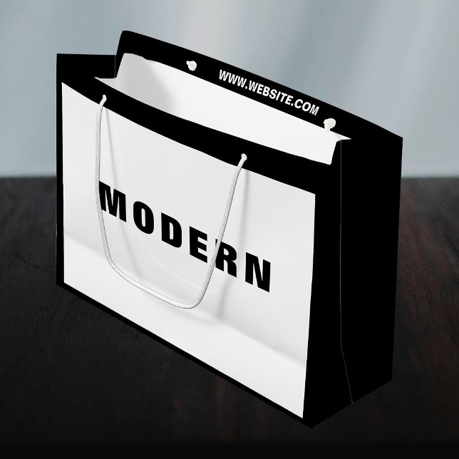 Neue Schwarze Unternehmen Minimalistisch Große Geschenktüte (Von Creator hochgeladen)