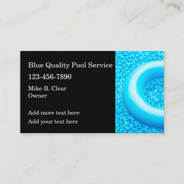 Neue Schwimmbad Business Cards Visitenkarte (Vorderseite)