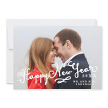 Neue Script-Happy New Year Holiday Foto Card