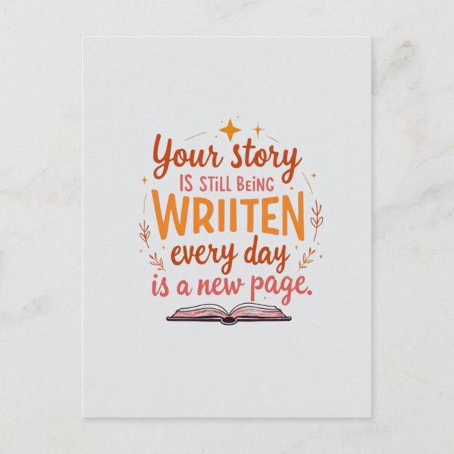 Neue Seite, neuer Tag Postkarte (Vorderseite)