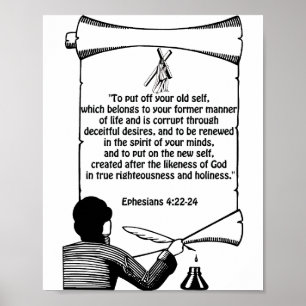 Neue Selbstveränderung Ephesianer 4:22-24 Bibelzit Poster