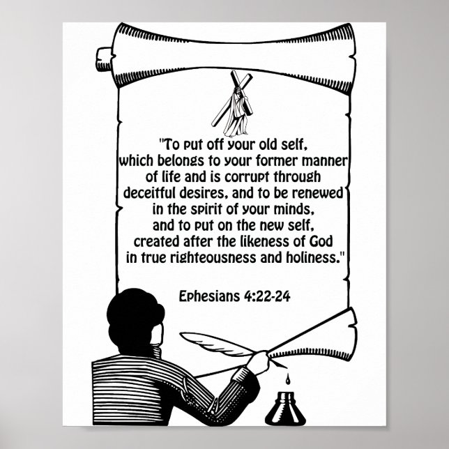 Neue Selbstveränderung Ephesianer 4:22-24 Bibelzit Poster (Vorne)