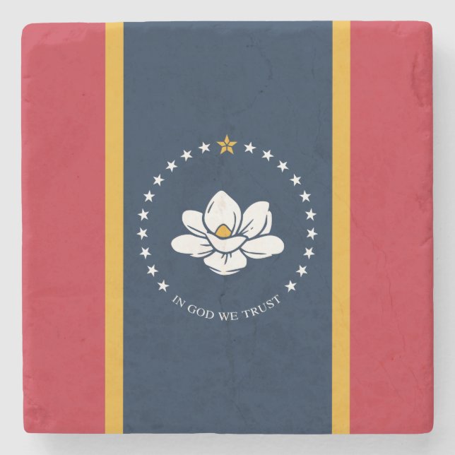 Neue Staatsflagge in Mississipi Steinuntersetzer (Vorderseite)