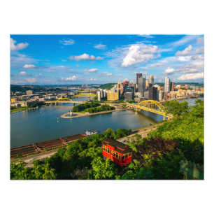 *Neue Stadtansicht von Pittsburgh mit Incline-Foto Fotodruck