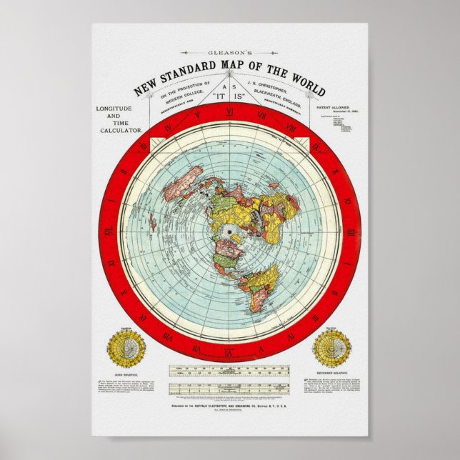 Neue Standard-Karte der Weltgläubigkeit 1892 Poster (Vorne)