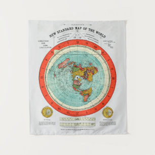 Neue Standardkarte der flachen Erde der Flat Earth Wandteppich