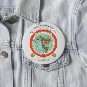 Neue Standardkarte der flachen Erde der Welt Button