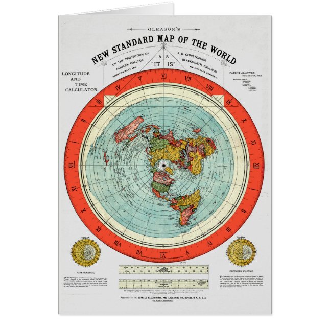 Neue Standardkarte der Weltflachen Erde Earther (Vorne)