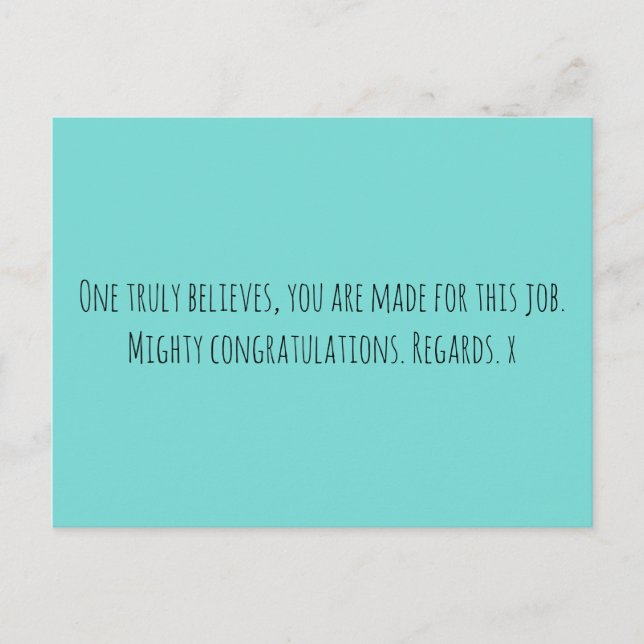 Neue Stelle Postkarte (Vorderseite)