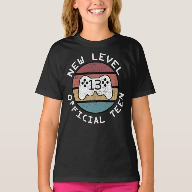 Neue Stufe 13 Offizieller Teen - Geeky Birthday T-Shirt (Vorderseite)