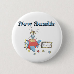 Neue Tante - Flugzeug-T-Shirts und Geschenke Button