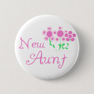 Neue Tante Pink Flowers Tshirts und Geschenke Button